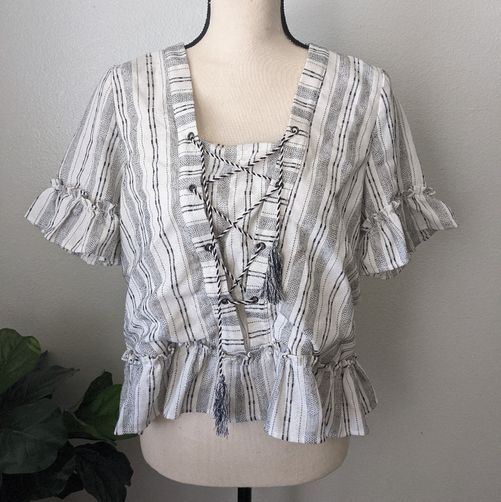 Stripe and ruffle top